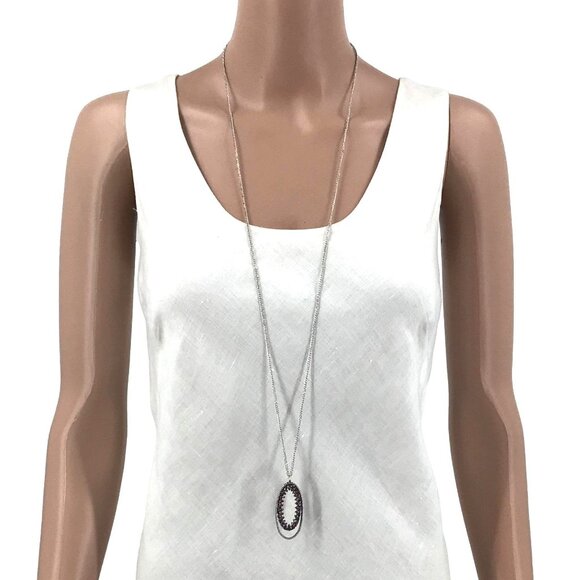 Paparazzi Money Mood Red Long Chain Pendant Necklace Silver Tone - Picture 1 of 1